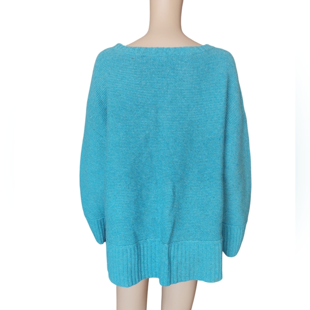 J.Jill sweater Extra Large XL wool blend Blue knit chunky pull over long sleeve - Picture 3 of 11